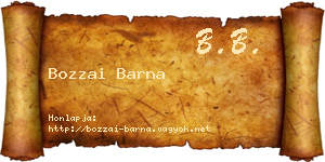 Bozzai Barna névjegykártya