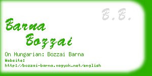 barna bozzai business card